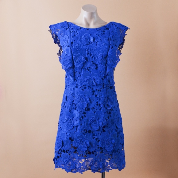 Topshop Dresses & Skirts - TOPSHOP Blue Lace A-Line Dress 6
